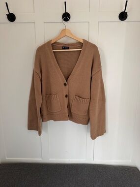 Cotton oversized Cardigan button up sweater, Wide sleeve Sweater, Knit top